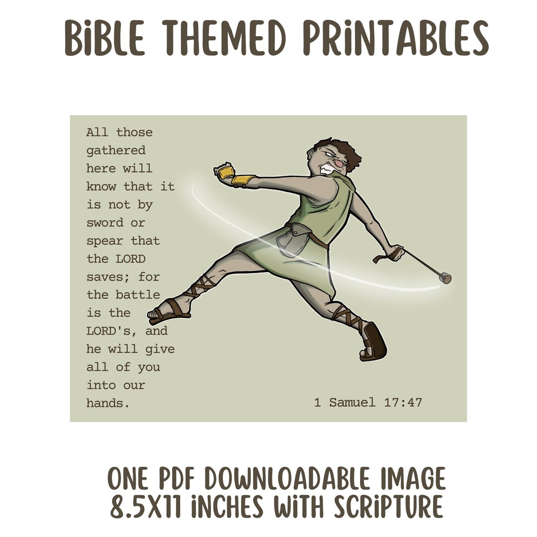 King David Bible Themed Printable Download 8.5x11 PDF File | 1 Samuel ...
