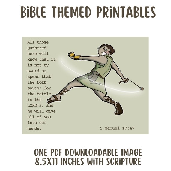 King David Bible Themed Printable Download 8.5x11 PDF File 1 - Etsy