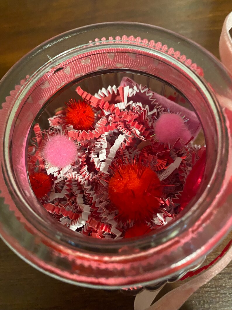 Valentines Day Glass Jar With Heart Lid Etsy