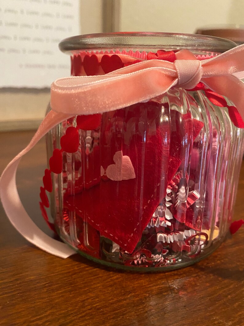 Valentines Day Glass Jar With Heart Lid Etsy