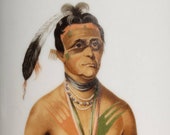 Gold Label 1886, Tobacco Jar, Humidor, Featuring Hoo-Wan-Ne-Ka, Winnebago, Indian Chief, Cigar, Crock, Tobacciana, Cigar Art, Macanudo