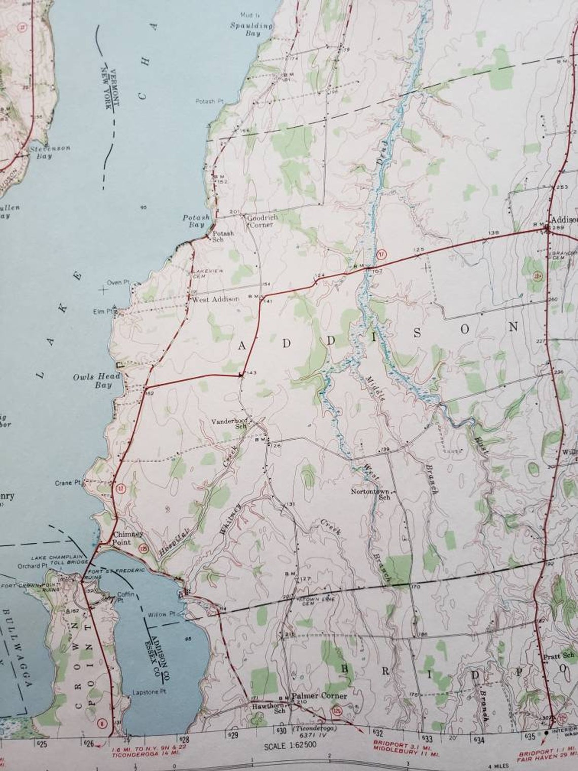 Antique Port Henry New York Lake Champlain Vermont 1945 Etsy