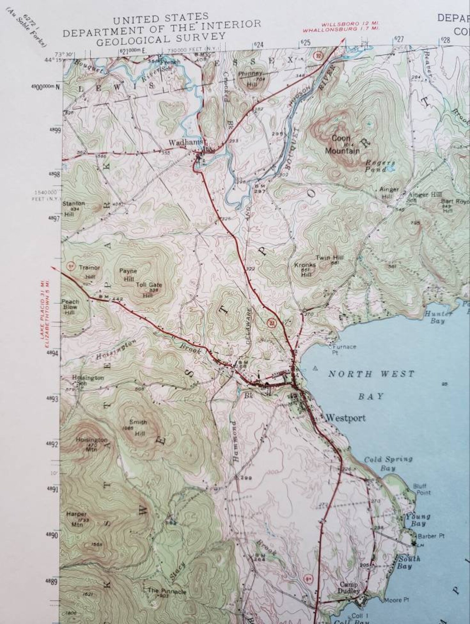 Antique Port Henry New York Lake Champlain Vermont 1945 Etsy