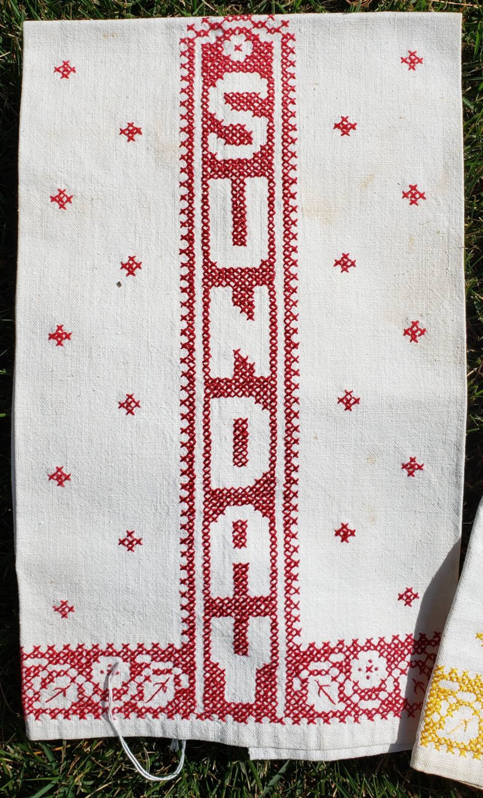 Hand Towels Tea Towels Cross Stitch Set Of 7 Days of Week Etsy