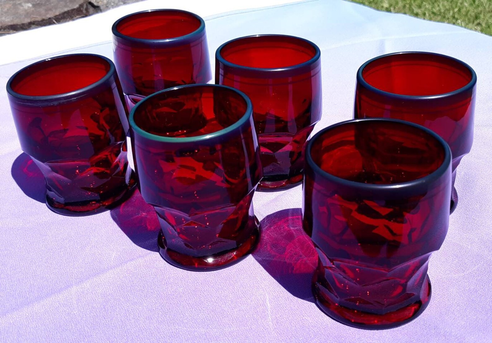 Cambridge Glass Ruby Red 21/2 Oz Flat Tumblers Etsy