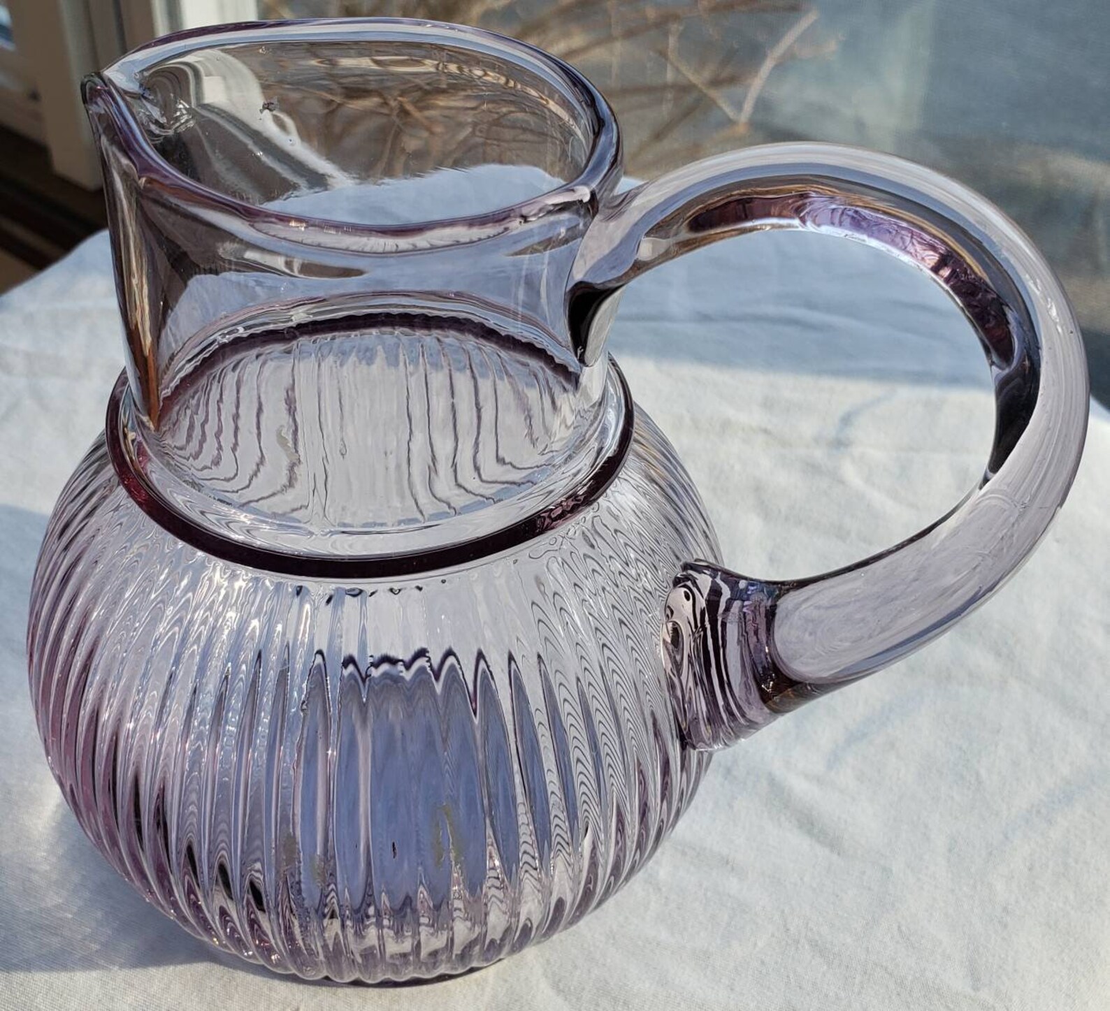 Vintage Creamer Syrup Carafe Purple Amethyst Glass Etsy
