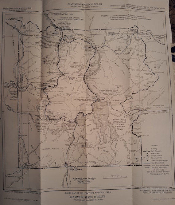 Memorabilia Art & Collectibles Vintage Yellowstone Brochures and Maps ...