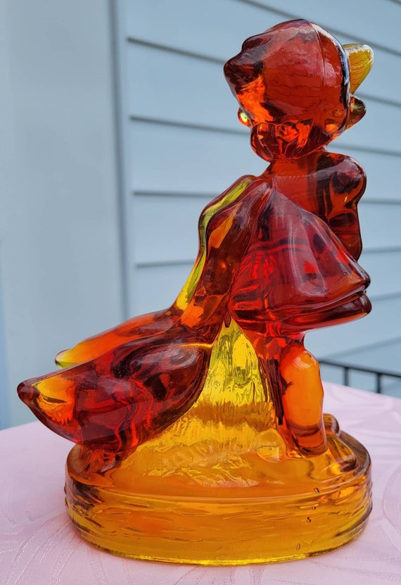 1950's Vintage Amberina Glass Hummel Goose Girl LE | Etsy