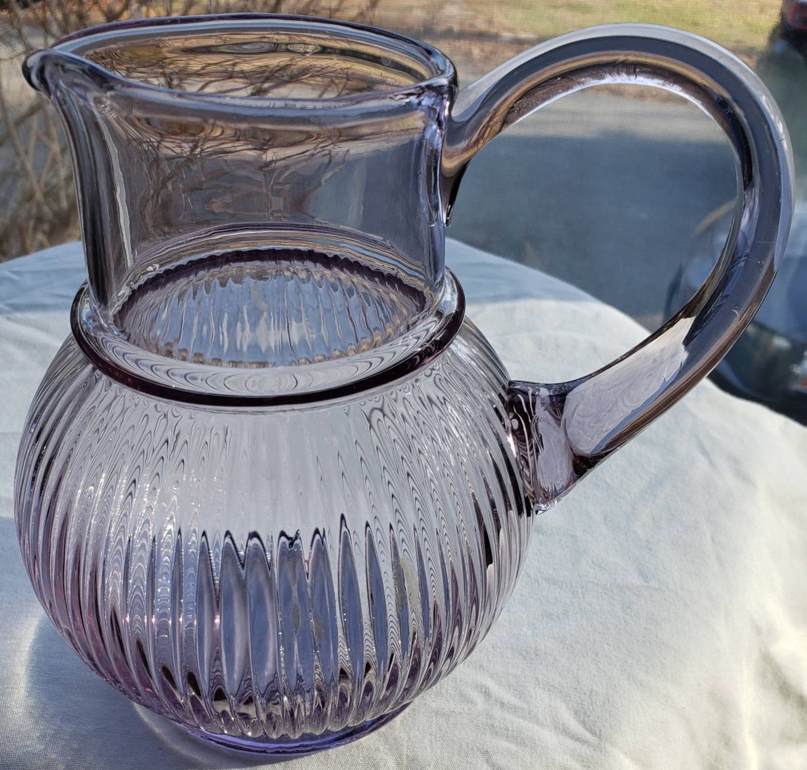 Vintage Creamer Syrup Carafe Purple Amethyst Glass Etsy