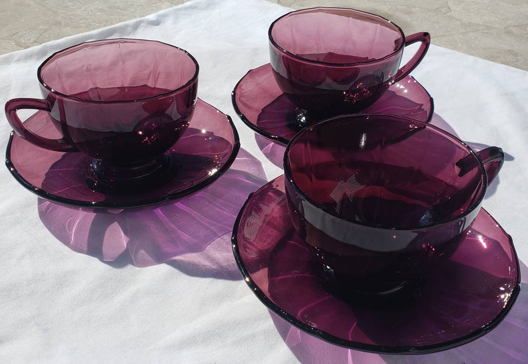 Scarce, Amethyst, New Martinsville, Addie, 34, 12 Sided Panel, Cup