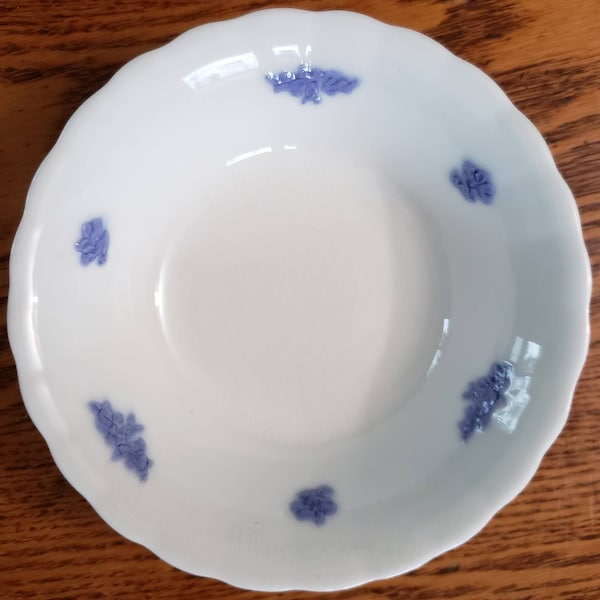 1900's, Vintage, Adderley, Cereal Bowl, Coupe Bowl, Chelsea, Blue Grape, Bone China, England, Farmhouse Decor, Poorman's Wedgewood