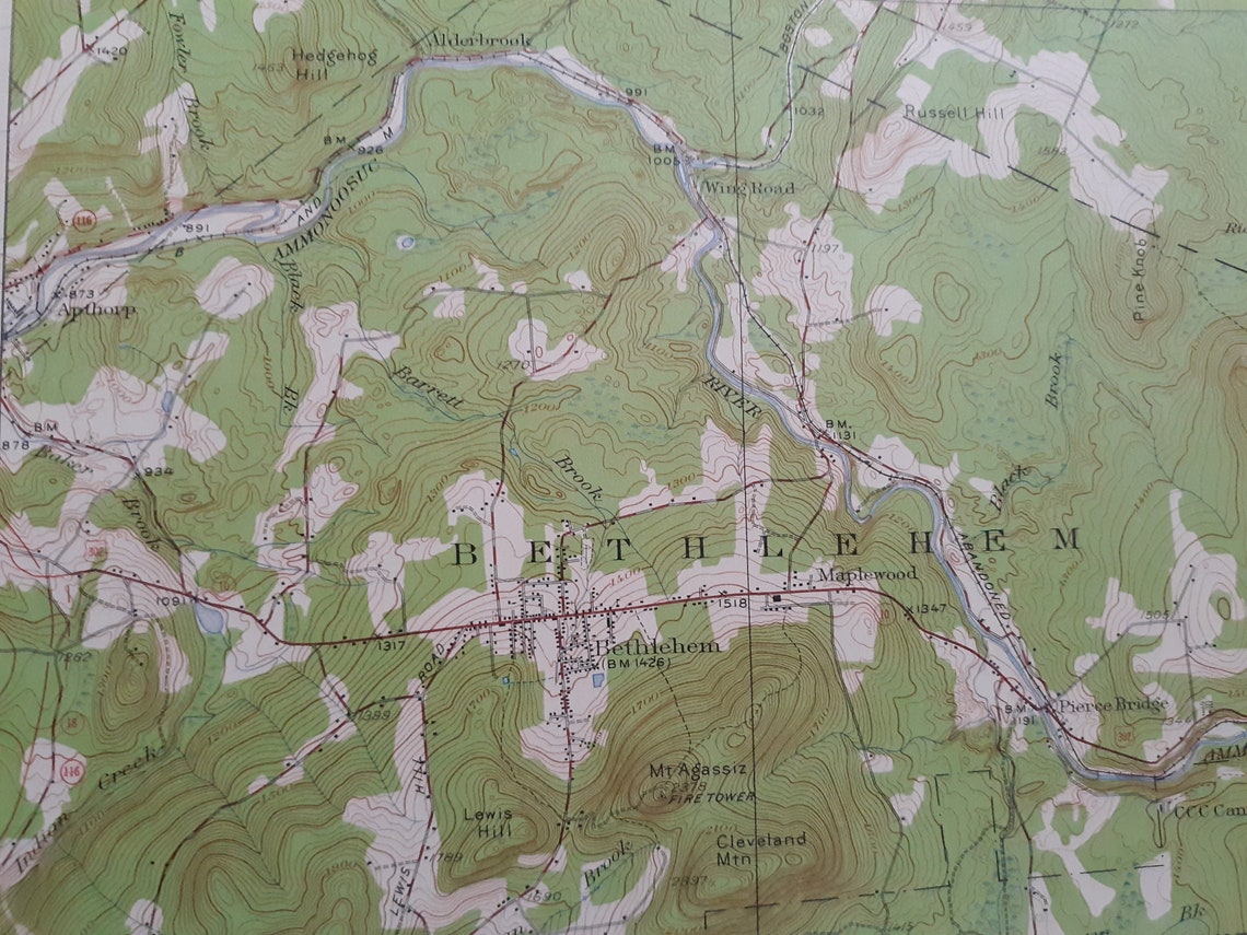 Antique Whitefield New Hampshire 1935 US Geological Survey Etsy
