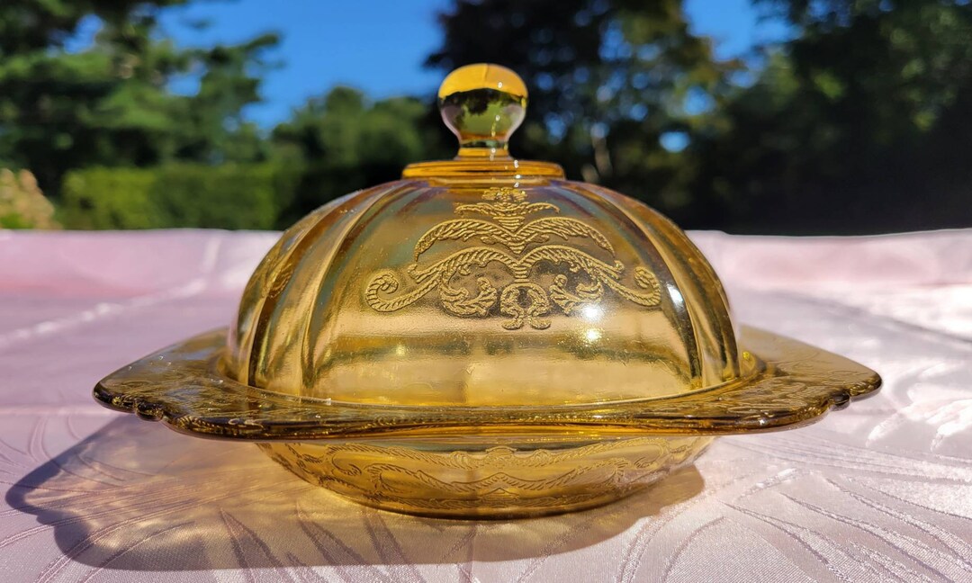1930's Federal Glass Covered Butter Dish Madrid Etsy