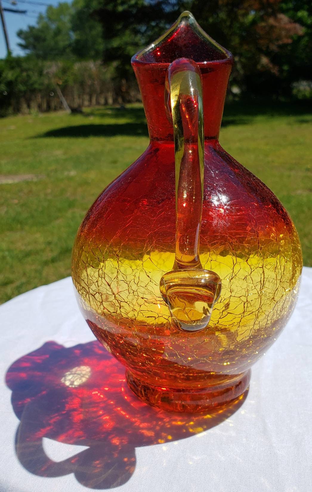 1950's Vintage Rainbow Glass Co Amberina Tangerina Etsy Ireland