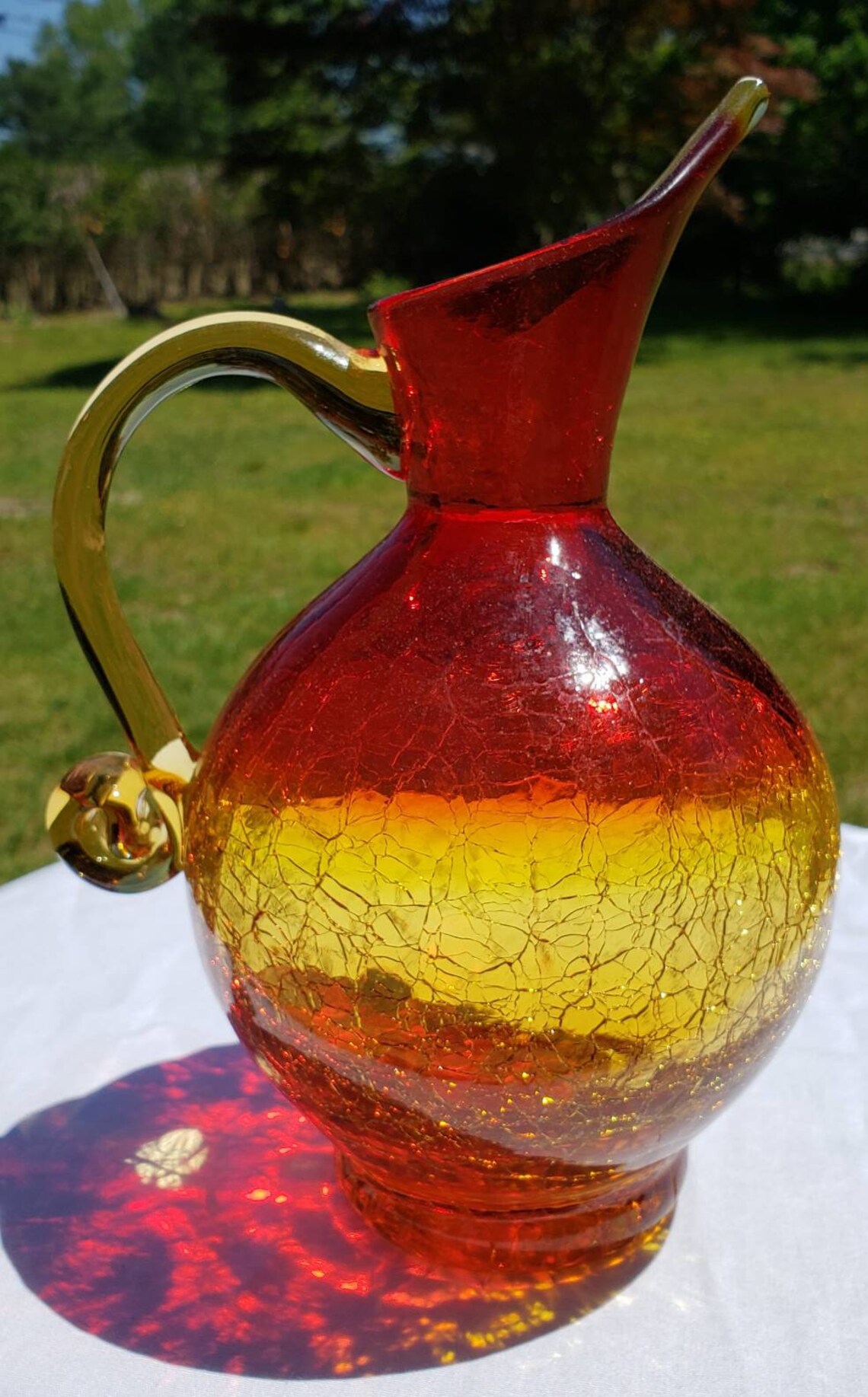 1950's Vintage Rainbow Glass Co Amberina Tangerina Etsy Ireland