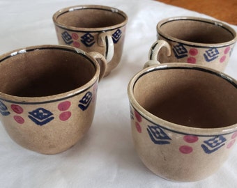 Vintage, 1910's, 1920's, Children's Tea Cups, Glazed, Pottery, Ceramic