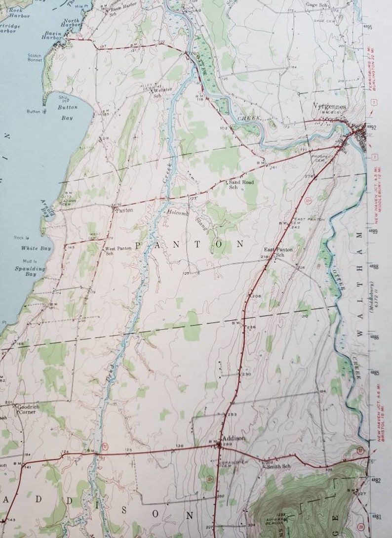 Antique Port Henry New York Lake Champlain Vermont 1945 Etsy