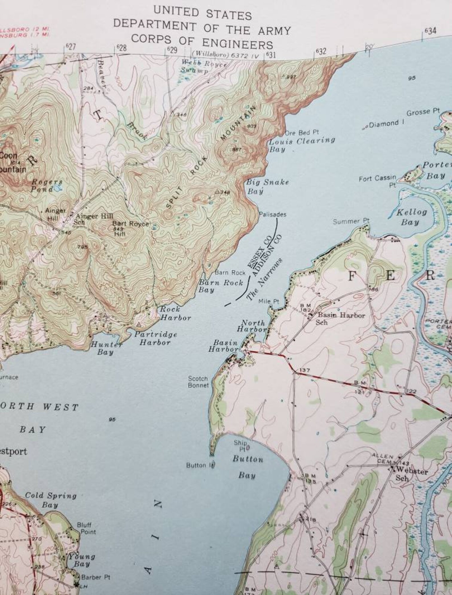 Antique Port Henry New York Lake Champlain Vermont 1945 Etsy