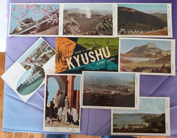 Kyushu Japan Postcard Lot 8 Piece Lot Vintage Kumamoto Etsy