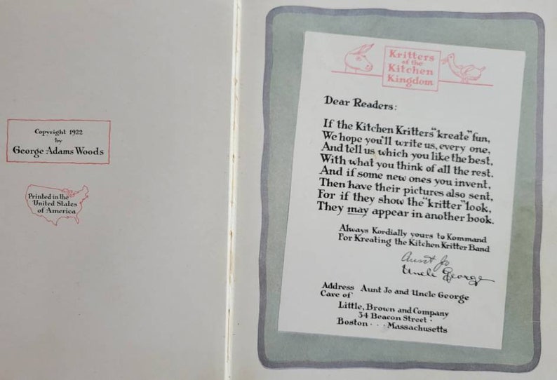 1922 Kritters of the Kitchen Kingdom How to Make Them Fun Etsy