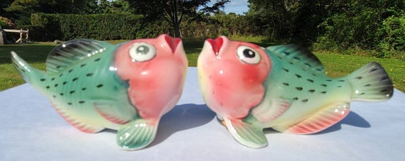 Rainbow Trout, Salt & Pepper, Shakers, Fishing, Collectible, Gift, for Him,  for Dad, Father's Day, Cabin Decor, Made in Japan 