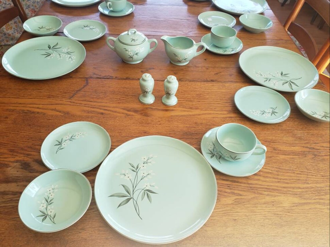 1950's W S Pottery Dinner Set Mint Green Etsy