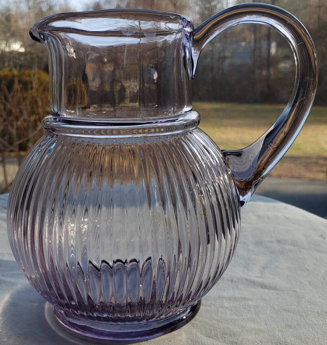 Vintage Creamer Syrup Carafe Purple Amethyst Glass Etsy