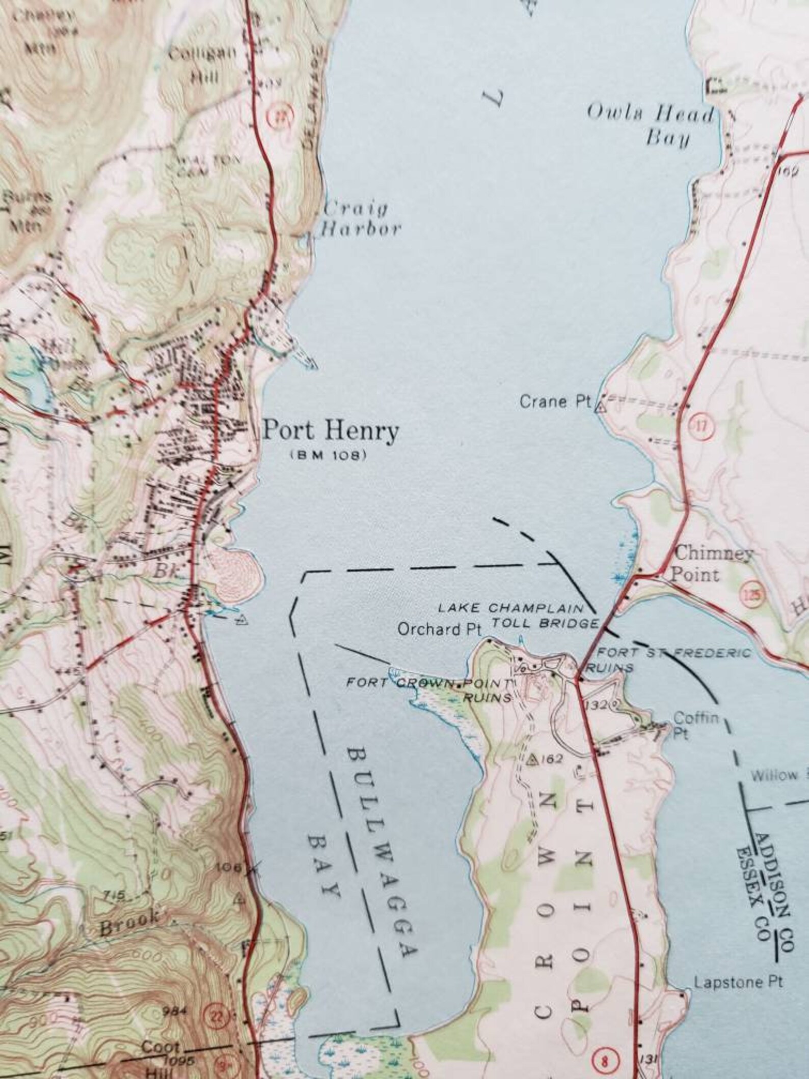 Antique Port Henry New York Lake Champlain Vermont 1945 Etsy