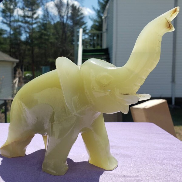Jade Elephant Figurine Etsy