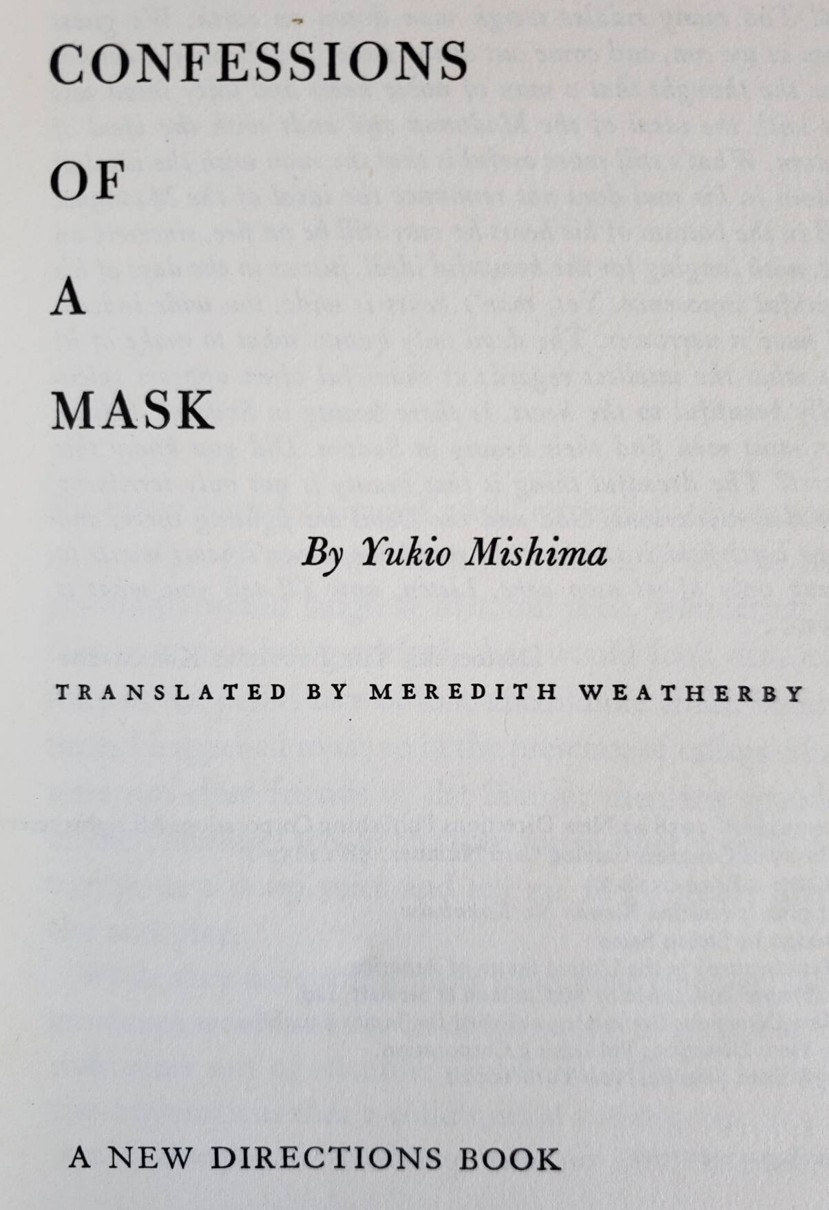 Rare 1958 Confessions of A Mask Yukio Mishima 2nd Novel Etsy