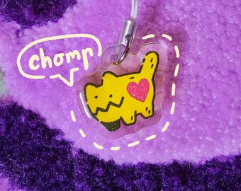 Chomp Cat Acrylic Phone Charm Keychain