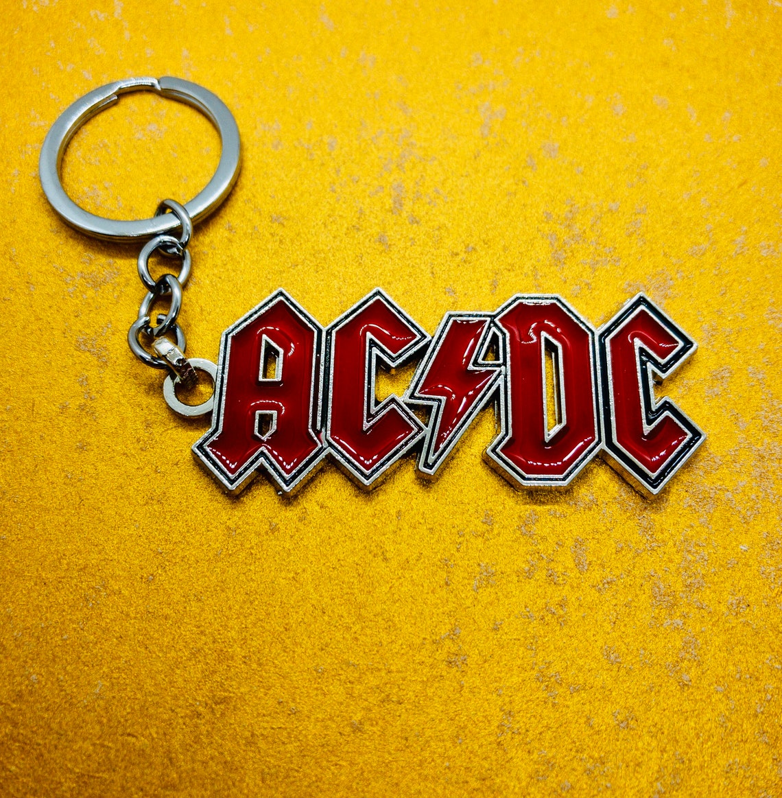 AC/DC Keychain Enamel Rock Pin ACDC Logo Band Keychain Etsy