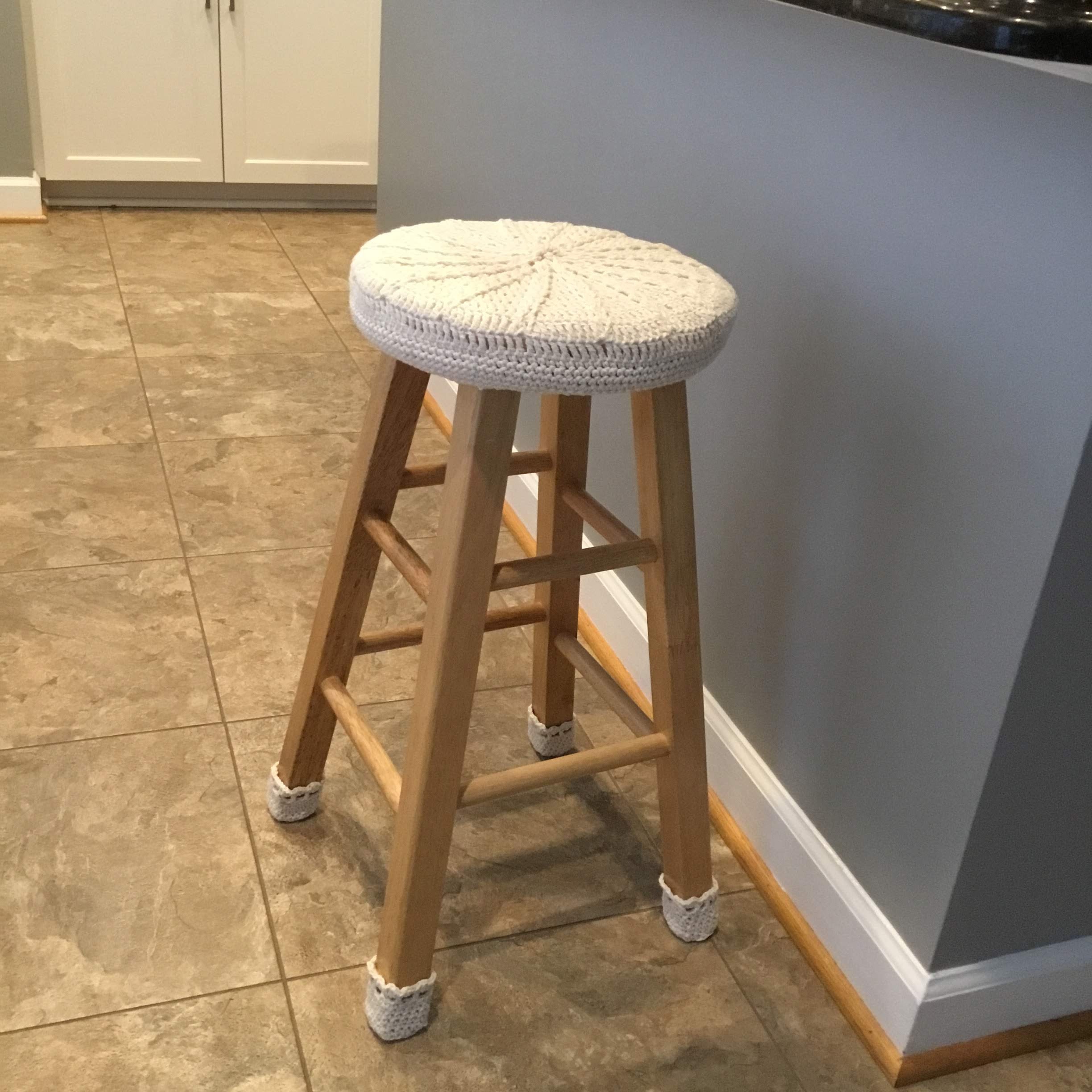 Crochet Round Bar Stool Cover Etsy