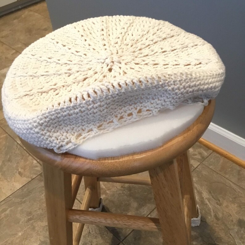 Crochet Round Bar Stool Cover Etsy