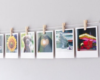 Clothespeg photo display, picture hanger, wooden clothespin wall decor