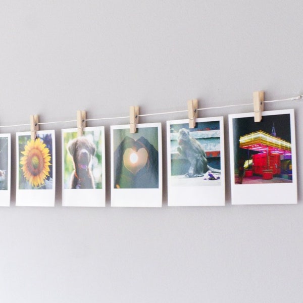 Clothespeg photo display, picture hanger, wooden clothespin wall decor