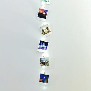 Fairy lights photo hanger, White LED battery operated picture hanger