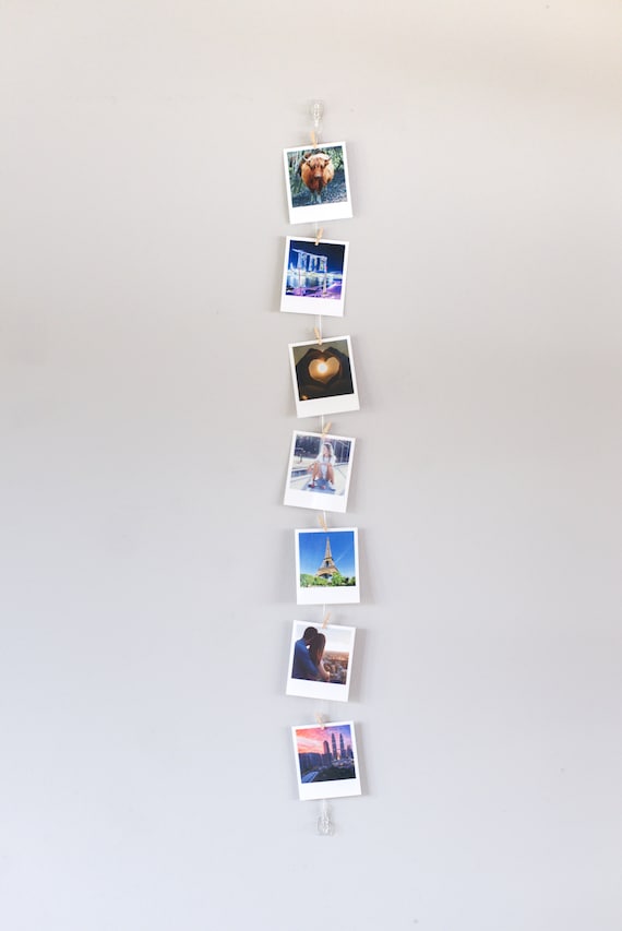 Vertical Cable Photo Display, Room Decor Clothespeg Picture Hanger, Instant  Photo Decoration 
