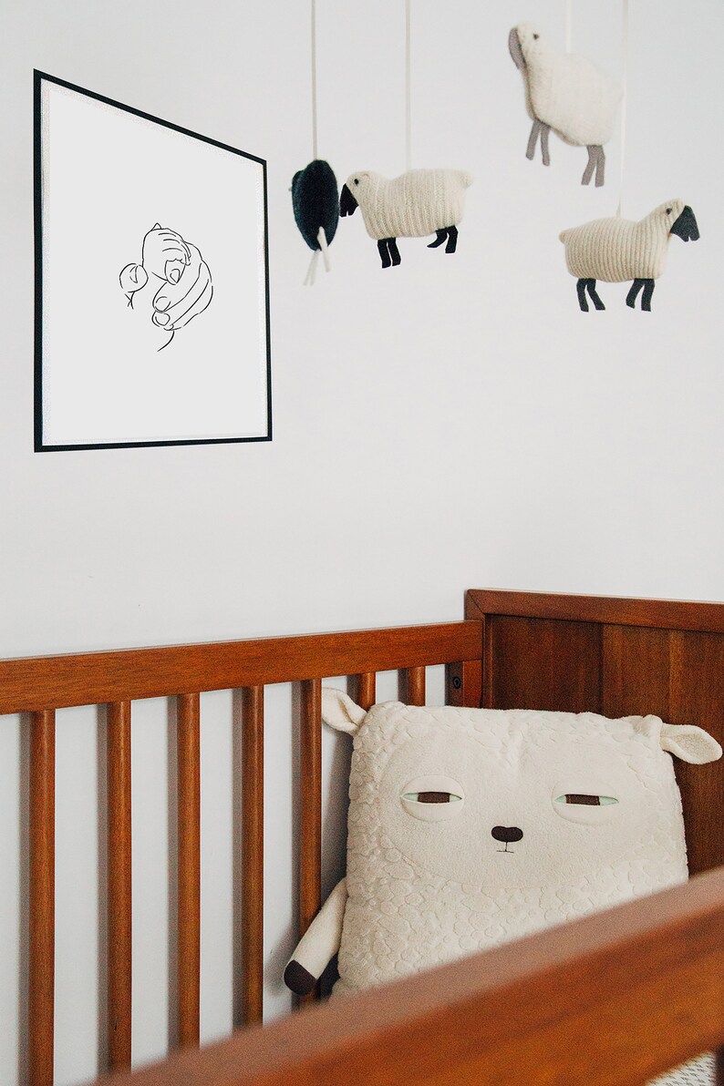 PRINTABLE Minimalist Nursery Wall Art / Back and White Line Art