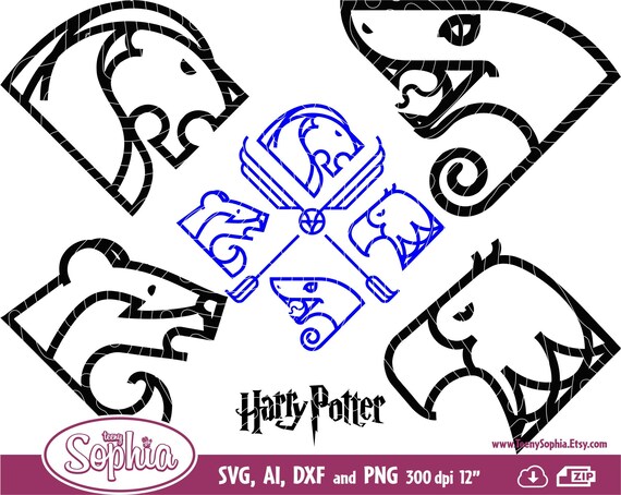 Harry Potter Houses Minimal Tattoo 10 Cliparts Format Svg For Etsy