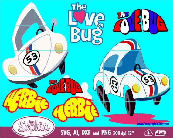Download Disney Herbie the Love Bug 7 Cliparts format Svg Cutting ...