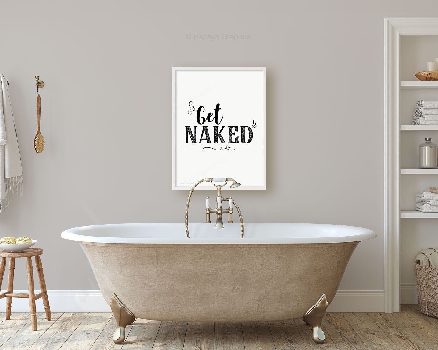 Bathroom wall decor Funny bathroom signs Black and white art Etsy