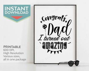 Gift for dad from daughter on wedding day, Funny dad gifts digital download, Dad gift from son, Dads office sign, Black and white printable