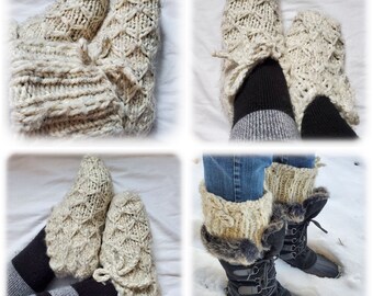 Honeycomb Slippers &  Leg Warmers Knitting Pattern