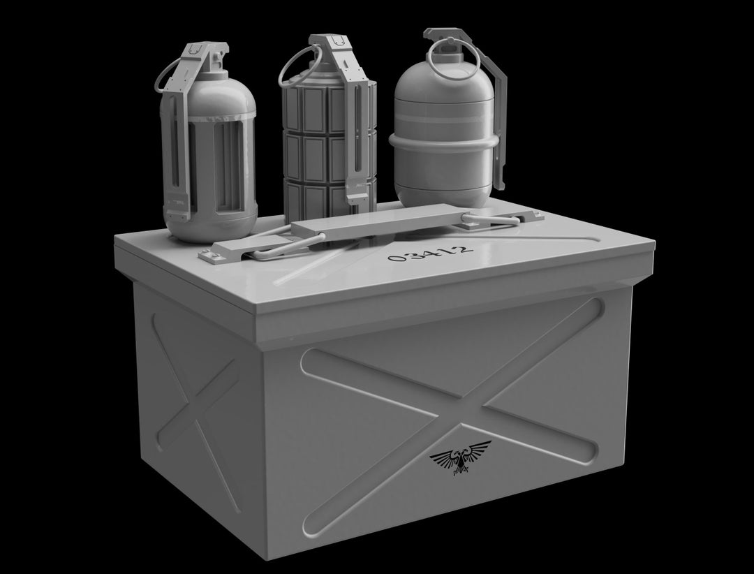 Warhammer 40k Grenades With Storage Box 3d Print Files Prop Etsy