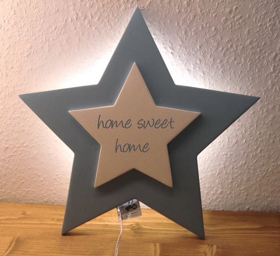 LED Wandlampe - Stern - indirekte Beleuchtung - mit LED Band - LED Stripe - mit Schalter - Kinderlampe - nach Wunsch - Personalisierbar