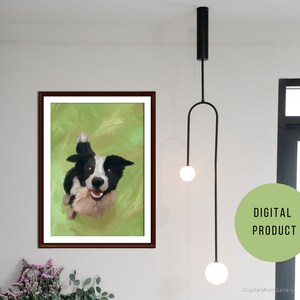 Border Collie | Border Collie painting, Colorful dog art, Brush stroke art, Dog face, Dog poster