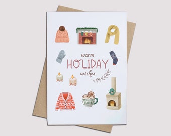 Fire place,  Christmas card,  Hand made cards,  Greeting card, Blank card, add personalized message