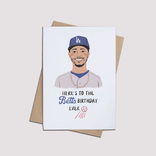 Mookie Betts Birthday Card, Los Angeles Dodgers Greeting card