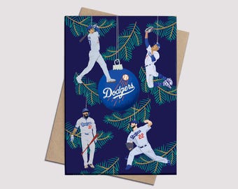 Dodgers Holiday Greeting Card, Los Angeles Dodgers holiday card, 2024 and 2020 Edition